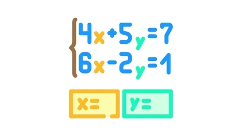 Equation math science education color icon animation Stock Footage 327269411