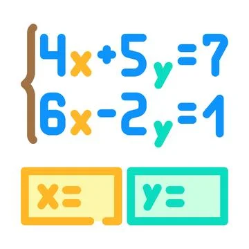 Equation math science education color icon vector illustration Stock Illustration