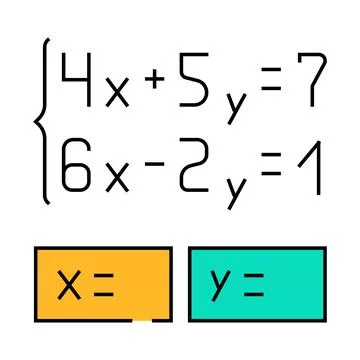 Equation math science education icon color illustration Stock Illustration