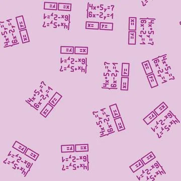 Equation math science education line vector seamless pattern Stock Illustration