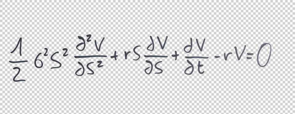 Equations: the Block Scholes model written in black marker 스톡 일러스트