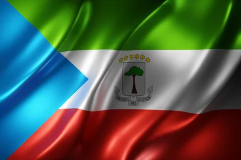 Equatorial Guinea 3d flag Stock Illustration