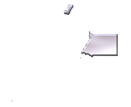 Equatorial Guinea 3D Silver Map Stock Illustration