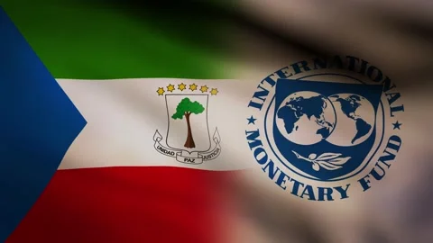 Equatorial Guinea and IMF waving flag Stock Footage 245350011