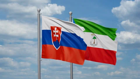 Equatorial Guinea and Slovakia flags Stock Footage 269381731