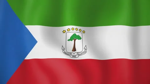 Equatorial Guinea animated flag. Seamless loop. 4K Stock-Footage 145438656
