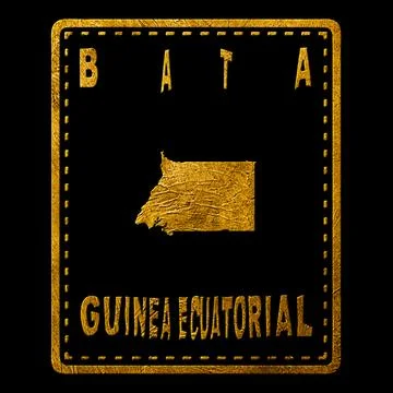 Equatorial Guinea Bata Seal Map Design Illustrazione stock
