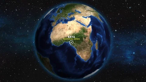 EQUATORIAL GUINEA BATA ZOOM IN FROM SPACE Stock-Footage 115636797