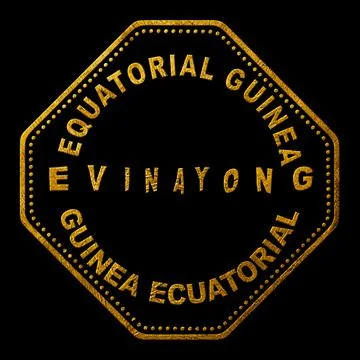 Equatorial Guinea Evinayong Seal Map Design Stock Illustration