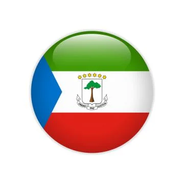 Equatorial Guinea flag on button Stock Illustration