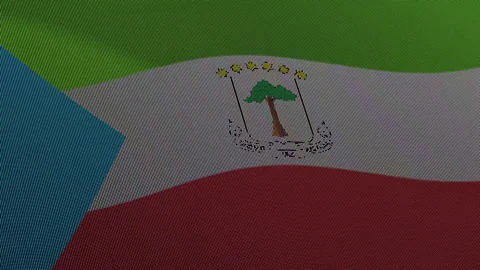 Equatorial Guinea Flag Digital Particle Waving Seamless Loop Animation on B.. Stock Footage 339302475
