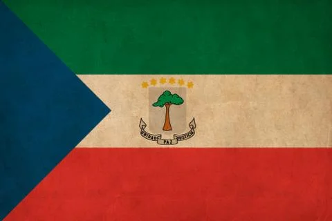 Equatorial guinea flag drawing ,grunge and retro flag series Stock Illustration