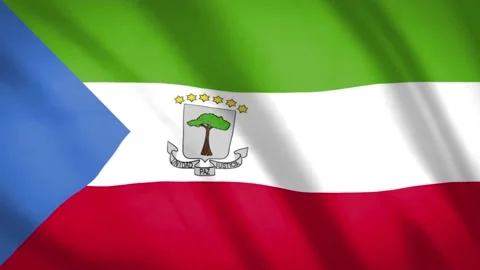 Equatorial Guinea Flag  Stock Footage 188120534