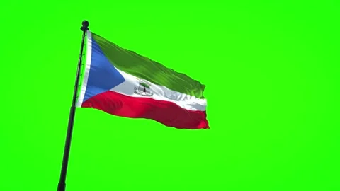 Equatorial Guinea Flag Green Screen with 4K Resolution Stock Footage 291370149