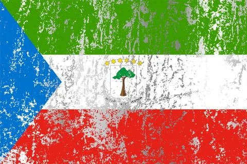 Equatorial Guinea flag with grunge effect. Stock Illustration