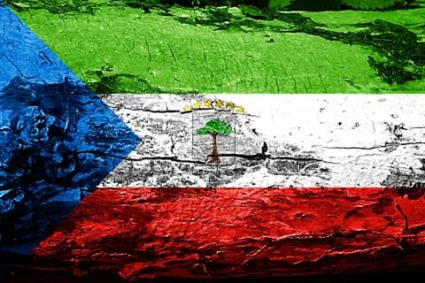 Equatorial guinea flag with grunge texture Stock Illustration