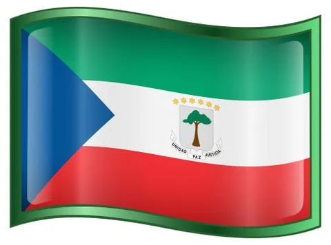 Equatorial guinea flag icon. 库存插图