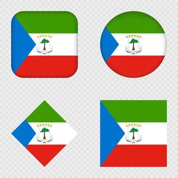 Equatorial Guinea Flag Icons Pack. Vector illustration. Stock Illustration
