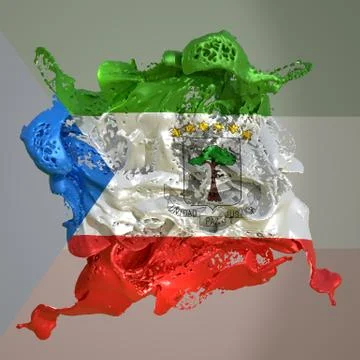 Equatorial Guinea flag liquid Stock Illustration