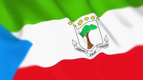 Equatorial Guinea Flag Seamless Loop 4k 60fps on Sky Background Stock Footage 340352737