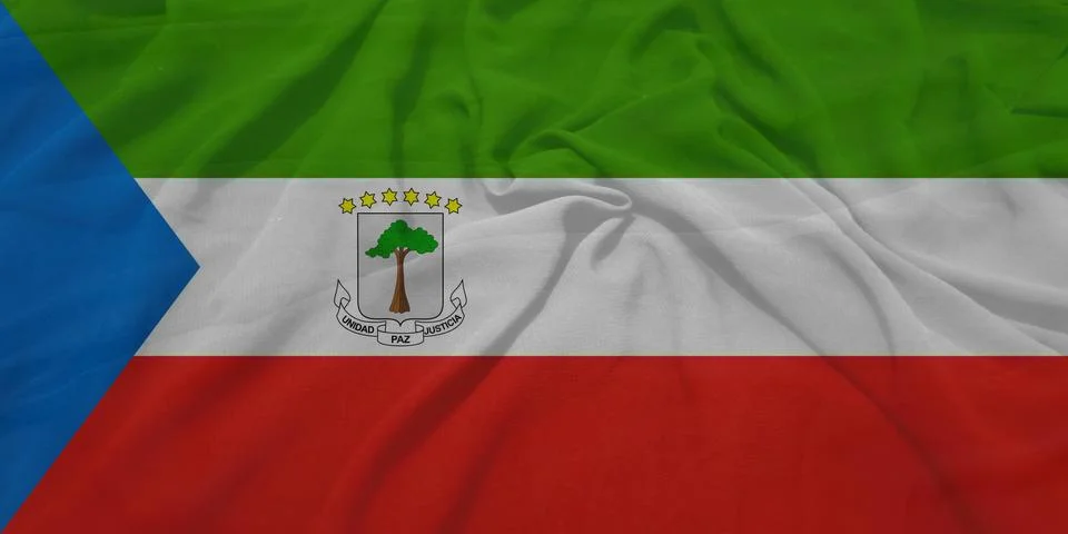 Equatorial Guinea    Flag textile wave view Stock Illustration