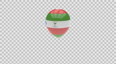 Equatorial Guinea flag textured balloon rotating Alpha Stock Footage 61398088