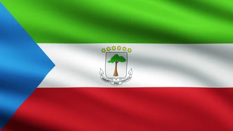 Equatorial Guinea Flag Waving Animation Background Animated Flag flaying in wind Stock Footage 273120624