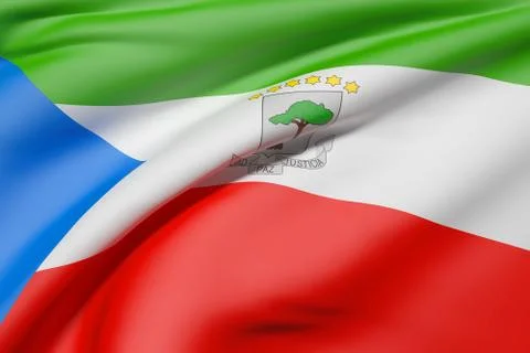 Equatorial Guinea flag waving Stock Illustration