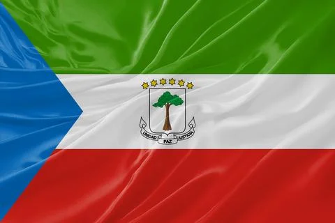 Equatorial Guinea Flag Waving Textures Silk Background イラスト素材
