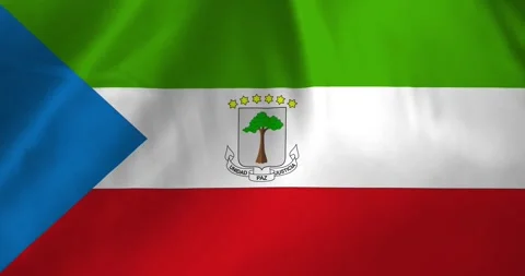Equatorial guinea flag waving with the wind background loop video animation Vídeos de archivo 327171894