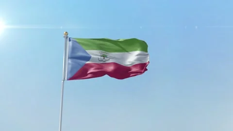 Equatorial Guinea  flag zoom alpha sky Video stock 139720913
