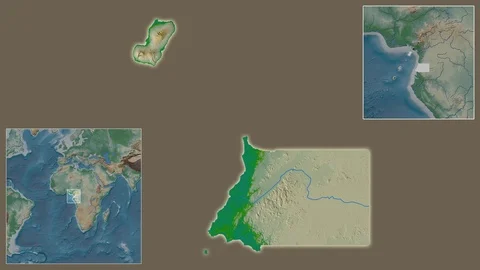 Equatorial Guinea framed and extracted. Physical Vidéo 103350367