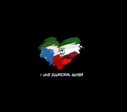 Equatorial Guinea grunge flag heart for your design Stock Illustration