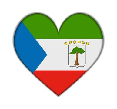 Equatorial guinea heart flag vector Illustrazione stock