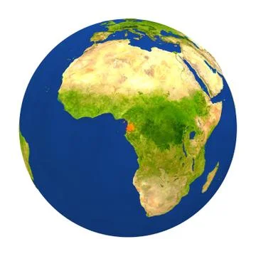 Equatorial Guinea highlighted on Earth Illustrazione stock