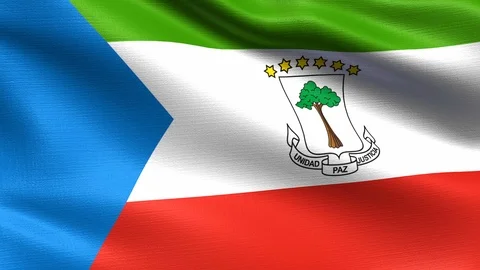 Equatorial Guinea Looping Flag 4K, Seamless looping with highly detailed fabric Stock Footage 106508678