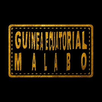 Equatorial Guinea Malabo Seal Map Design Stock Illustration