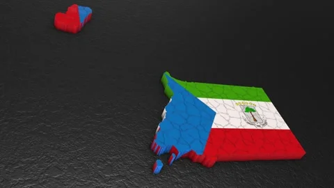 Equatorial Guinea map 3d. 3d map of Equatorial Guinea. Vidéo 272473045