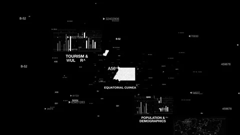 Equatorial Guinea MAP Animation country's 10 important factors Stock Footage 341683066