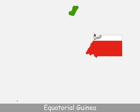 Equatorial Guinea Map Flag Stock Illustration