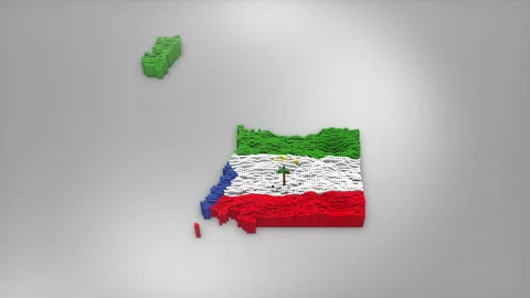 Equatorial Guinea Map with Flag Intro Background Stock Footage 315164365