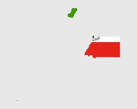 Equatorial Guinea Map Flag. Map of Equatorial Guinea with Equatoguinean banner. Stock Illustration