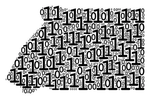 Equatorial Guinea Map Mosaic of Binary Digits Illustrazione stock