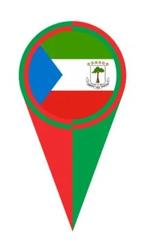 Equatorial Guinea Map Pointer Location Flag 스톡 일러스트