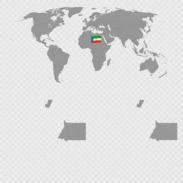 Equatorial Guinea Map Set with World Location. Stock-Illustration
