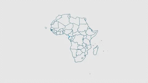 Equatorial Guinea map on transparent background.Location of Equatorial Guine Stock Footage 319475136