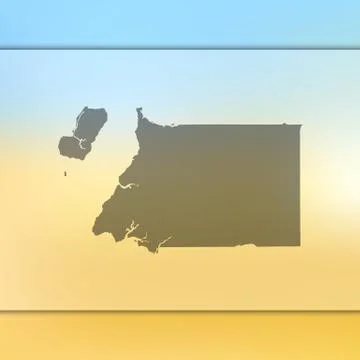Equatorial Guinea map. Vector silhouette of Equatorial Guinea. Blurred backgroun Stock Illustration