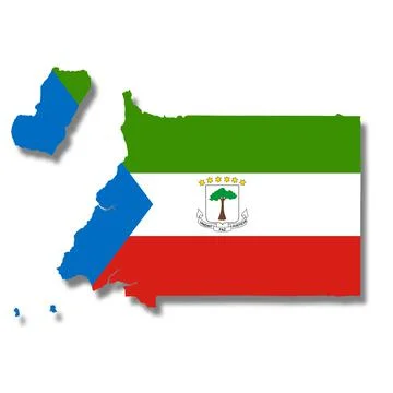 Equatorial Guinea map on white background with clipping path 3d illustration Stock Illustration