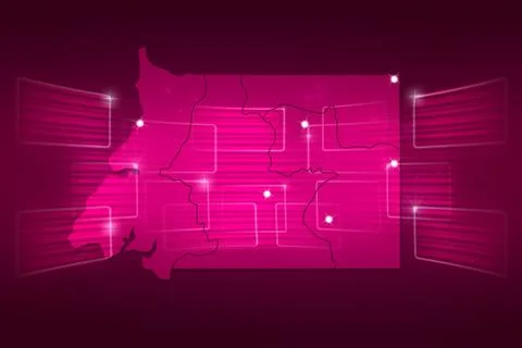 Equatorial guinea map world map news communication pink Stock-Illustration