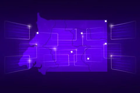 Equatorial guinea map world map news communication blue Stock Illustration